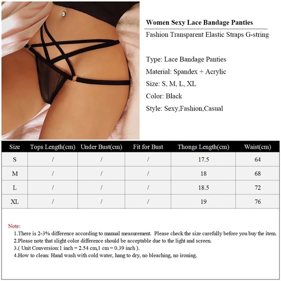 Sexy Pentagram Mesh Thong Panties - Picture 3 of 6